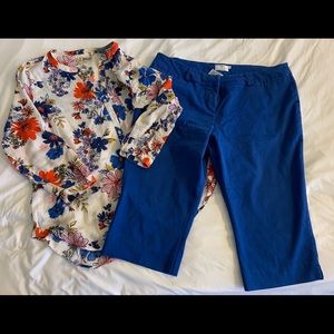 Long sleeve multi colour print blouse